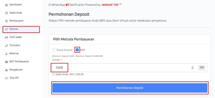 aPays - Cara Pembayaran QRIS di User Dashboard