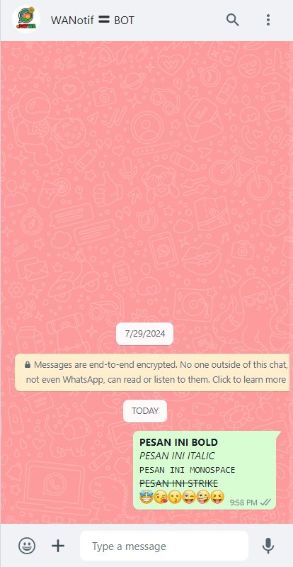 Chat BOT aPays - Kirim pesan text